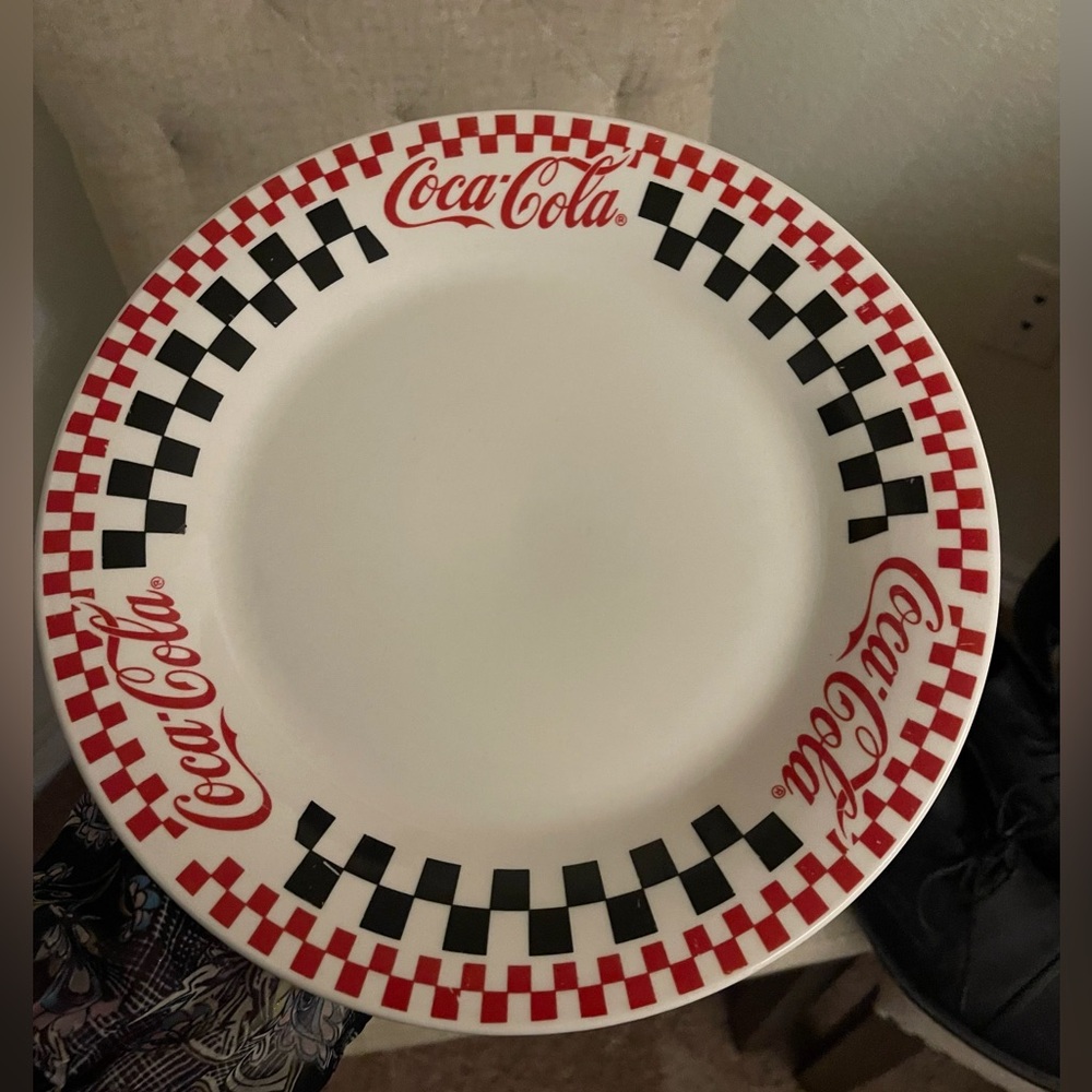 Coca Cola Red and Black Checkered Plate pre-owned